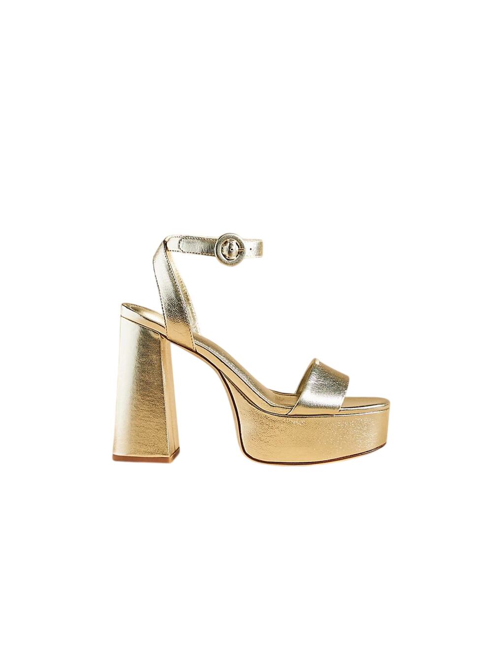Larroudé Metallic Gold Dolly Platform Sandals Size 9.5